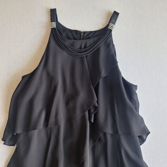 💙 SL Fashion Tiered Midi Lined Dress Size 12 Formal Preppy Festive Retro Style - Picture 2 of 8